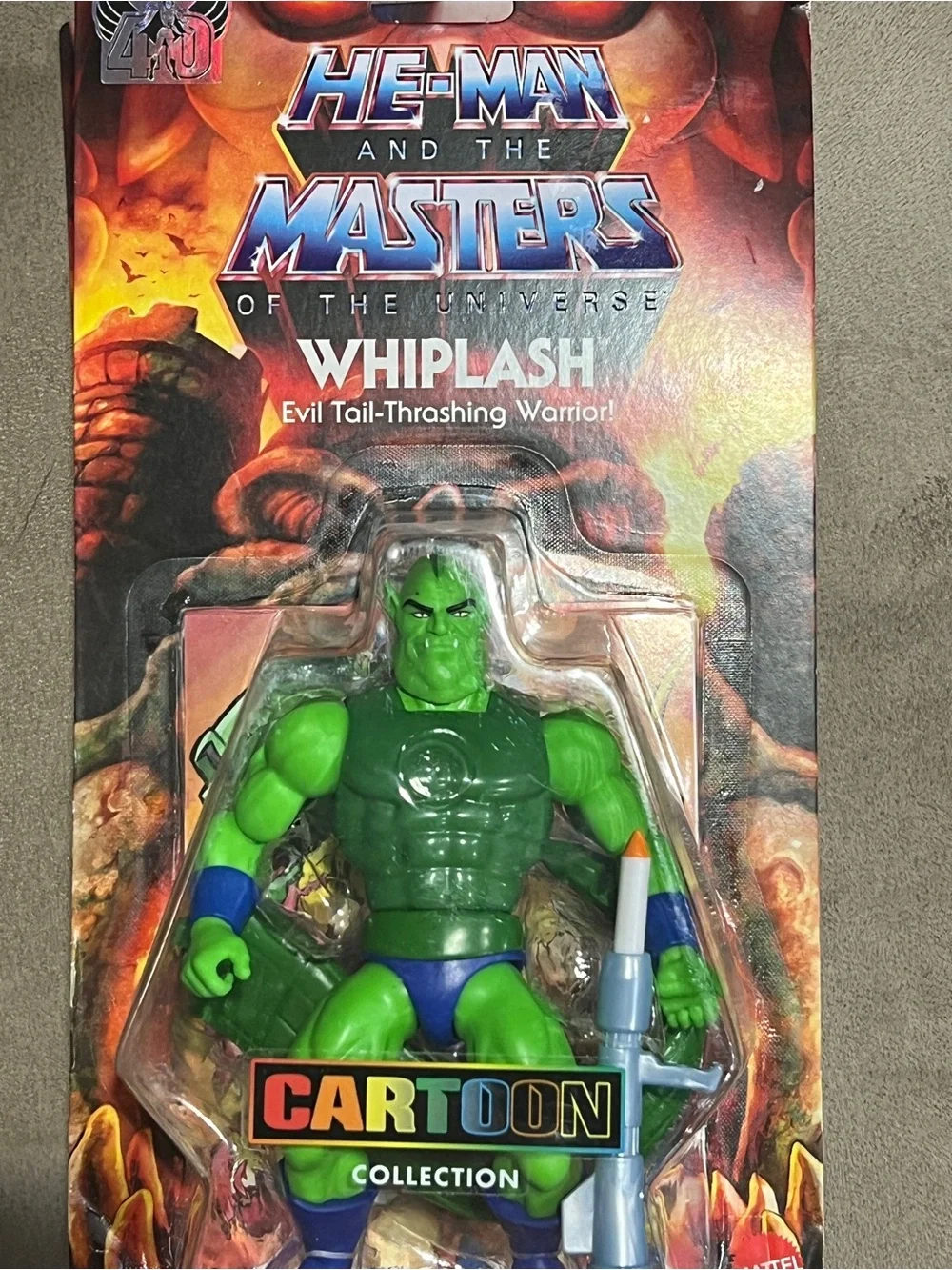 Mattel Masters Of The Universe Origins Cartoon Whiplash 6” Figure corners worn